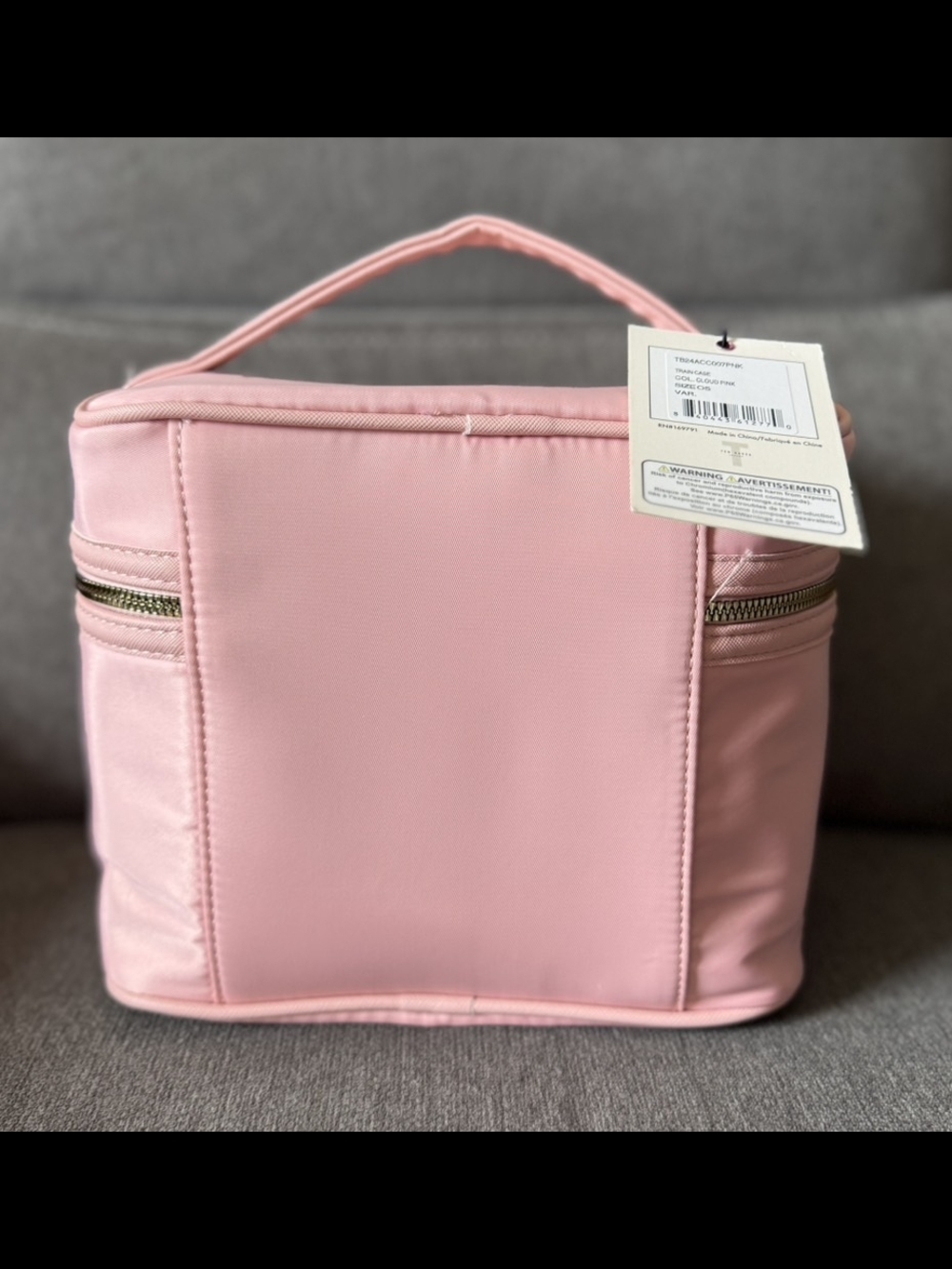 Ted Baker Light Pink Structured Cosmetic Case with Top Handle - Picture 2 of 3